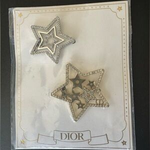 Dior HOLIDAY 2025 Gold and Silver Star Hair Clips (Two) NWT